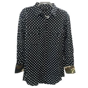 Rare GG$ Guns Germs $teal Men’s Polka-Dot Camo Button-Up - M
